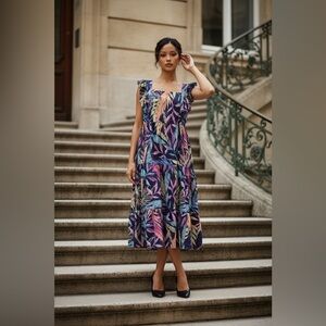 Floral Ruffle Dress with Bow